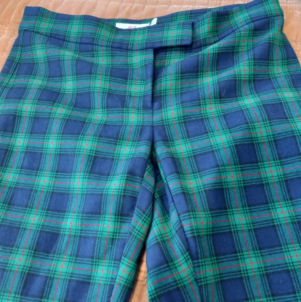 VINEYARDS VINE PLAID PANTS GREEN BLUE 00